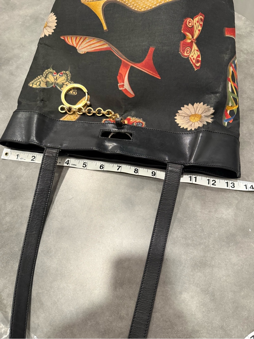 Salvatore Ferragamo Tote with Multicolor Shoe & Butterfly Print - Picture 12 of 14
